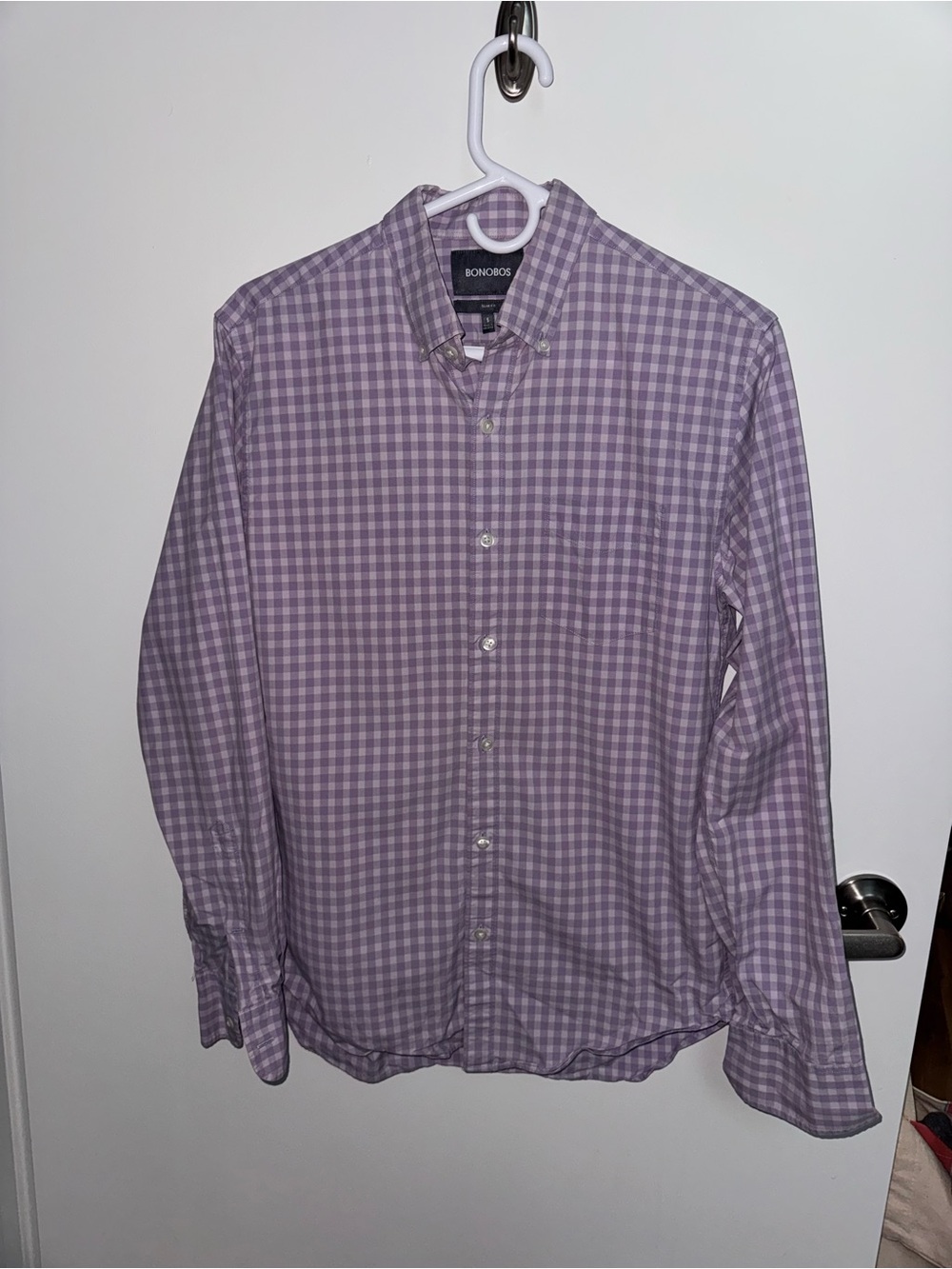 Bonobos Lavender Check Long-Sleeve Button-Down Shirt